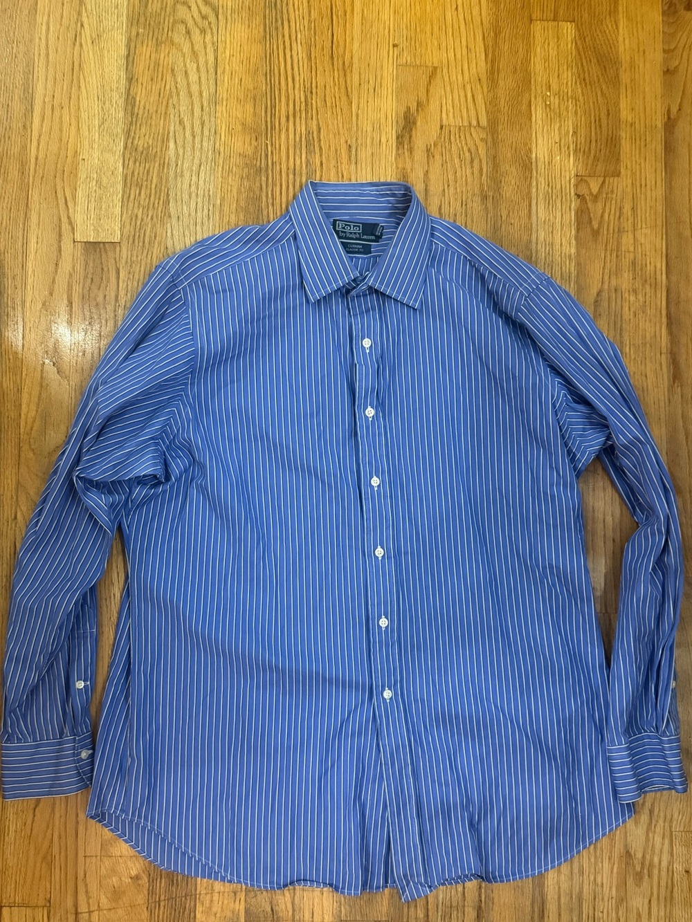 Polo Ralph Lauren Curham Classic Fit Blue and White Striped Dress Shirt XL
